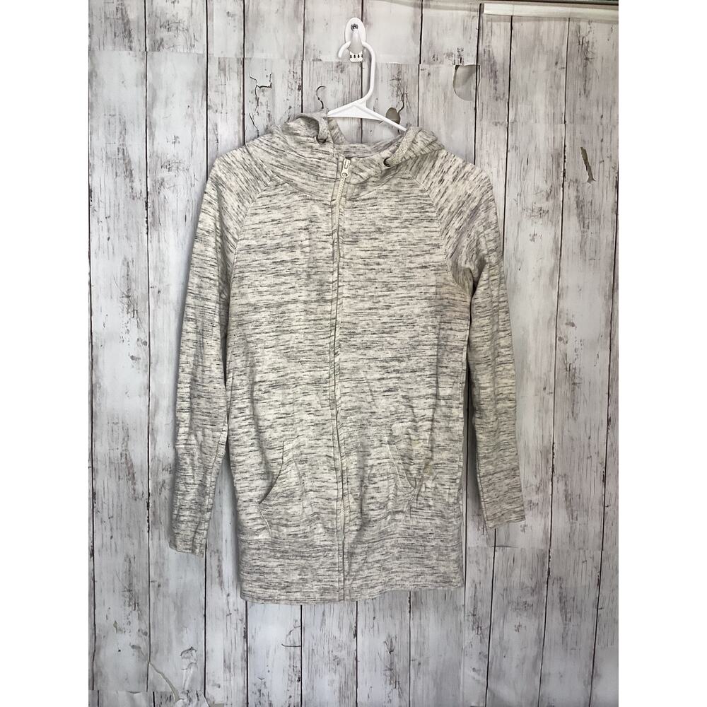 Jo & Co Jeans Sweatshirt Womens M Gray Full Zip Hoodie Casual Gym Athleisure